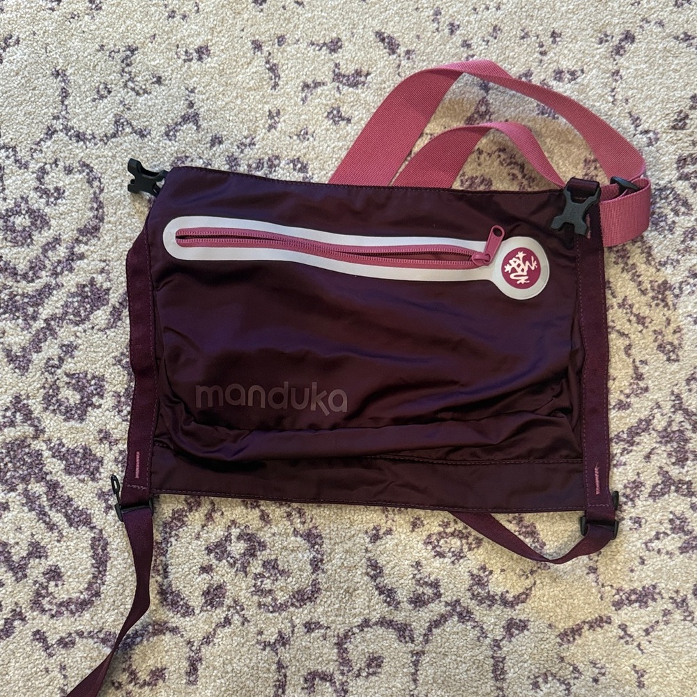 Manduka Burgundy and Pink Yoga Mat Bag